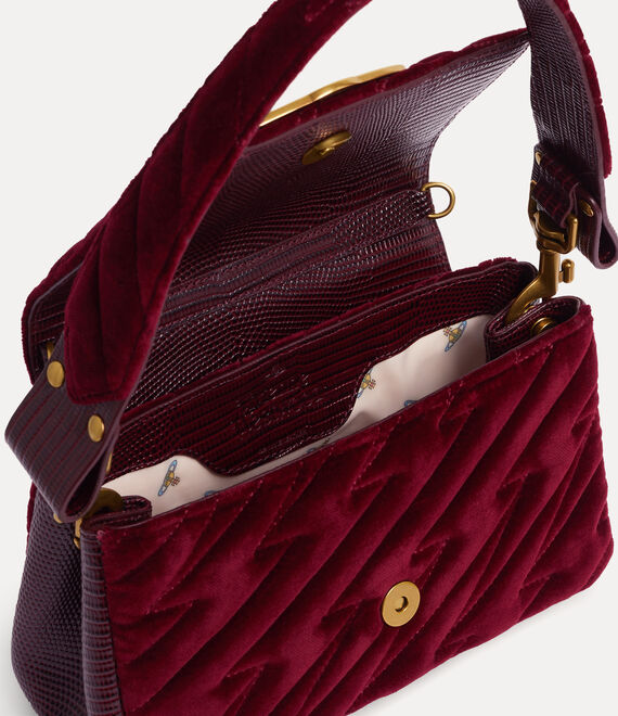 Vivienne Westwood Hazel Quilted Medium Handbag in BURGUNDY